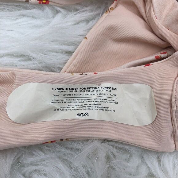 Aerie Womens‎ Bikini L Pink Floral Stretch Hi Cut Cheeky Coverage Bottom NWT - Picture 6 of 7